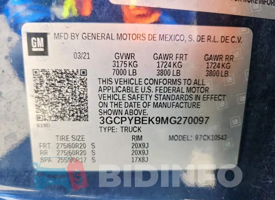 3GCPYBEK9MG270097 Photo# 13