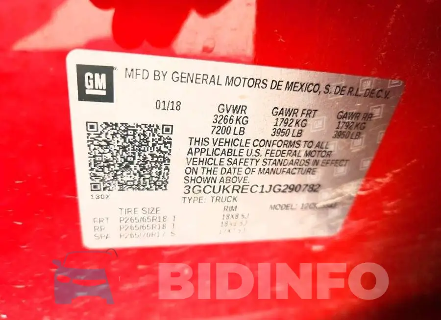 3GCUKREC1JG290782 Photo# 12
