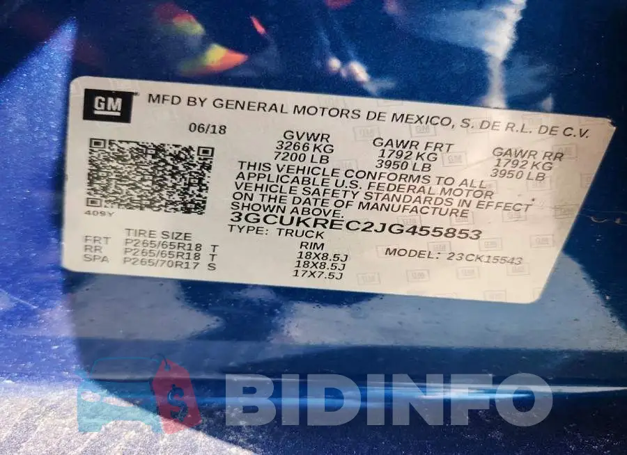 3GCUKREC2JG455853 Photo# 12