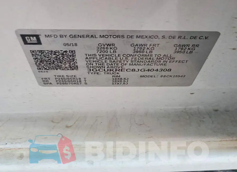 3GCUKREC8JG404308 Photo# 13