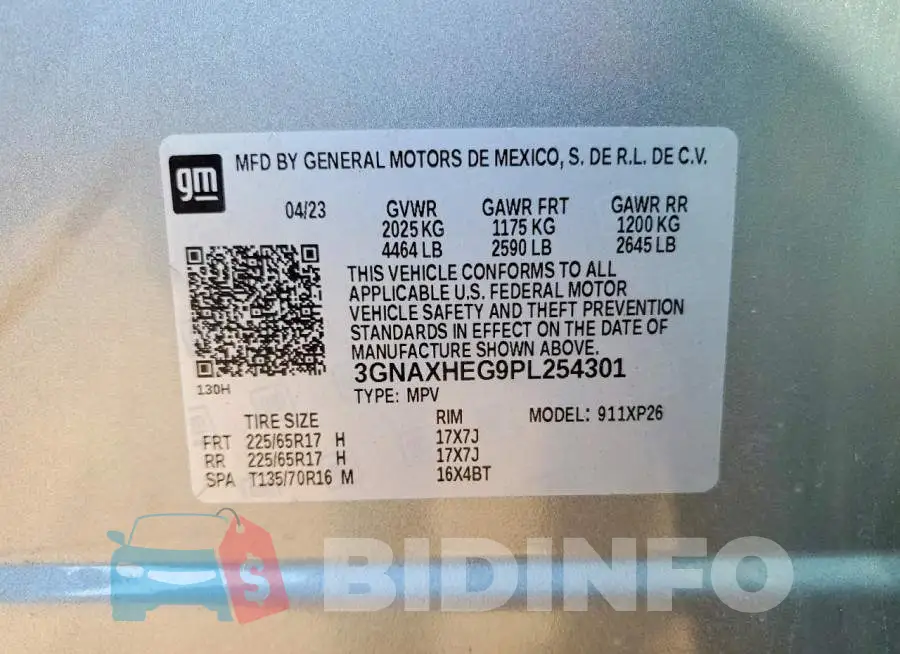 3GNAXHEG9PL254301 Photo# 13