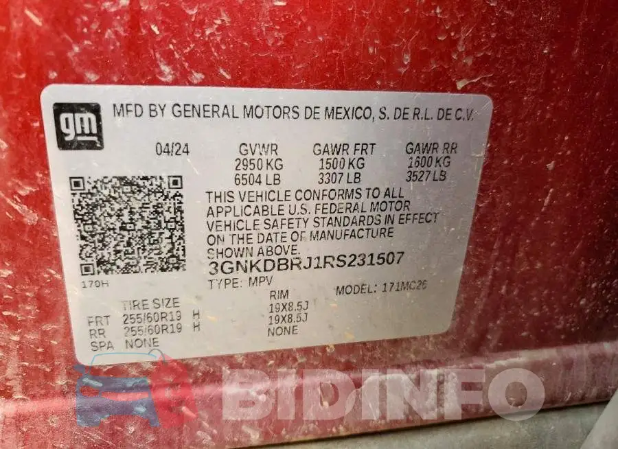 3GNKDBRJ1RS231507 Photo# 13