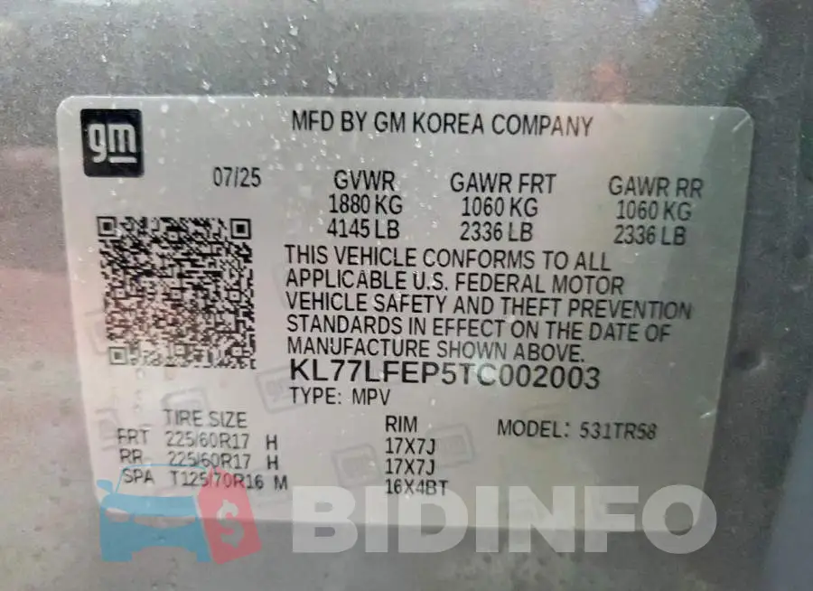 KL77LFEP5TC002003 Photo# 13