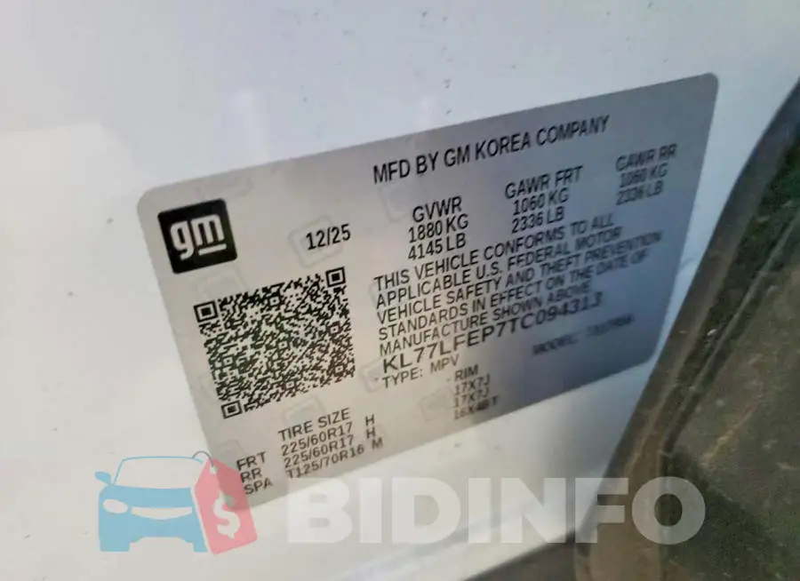 KL77LFEP7TC094313 Photo# 14