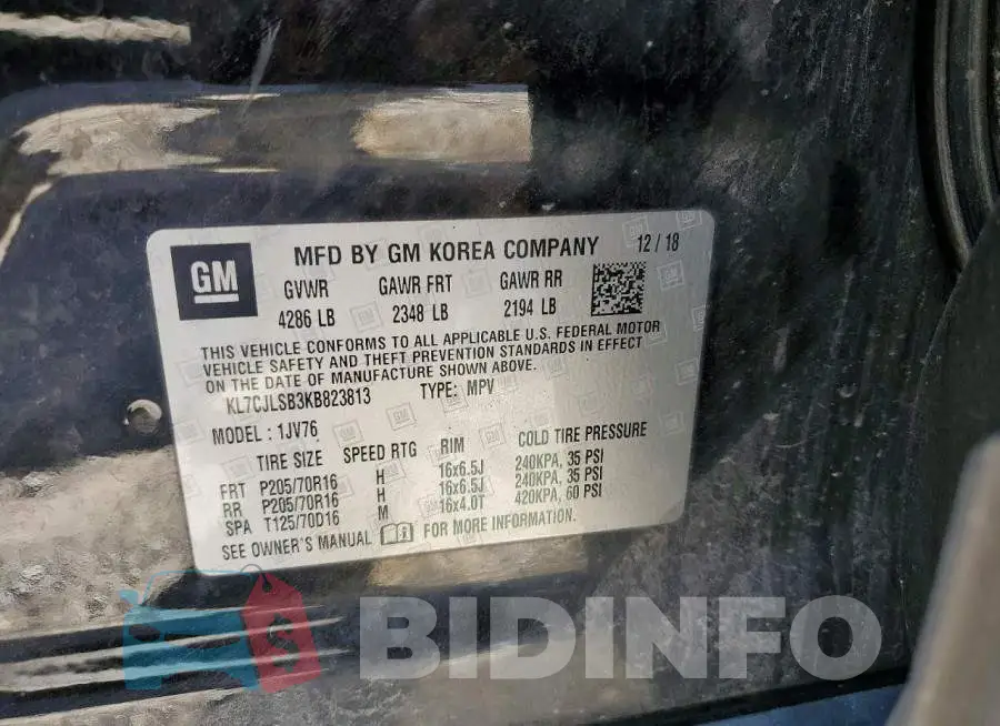 KL7CJLSB3KB823813 Photo# 14