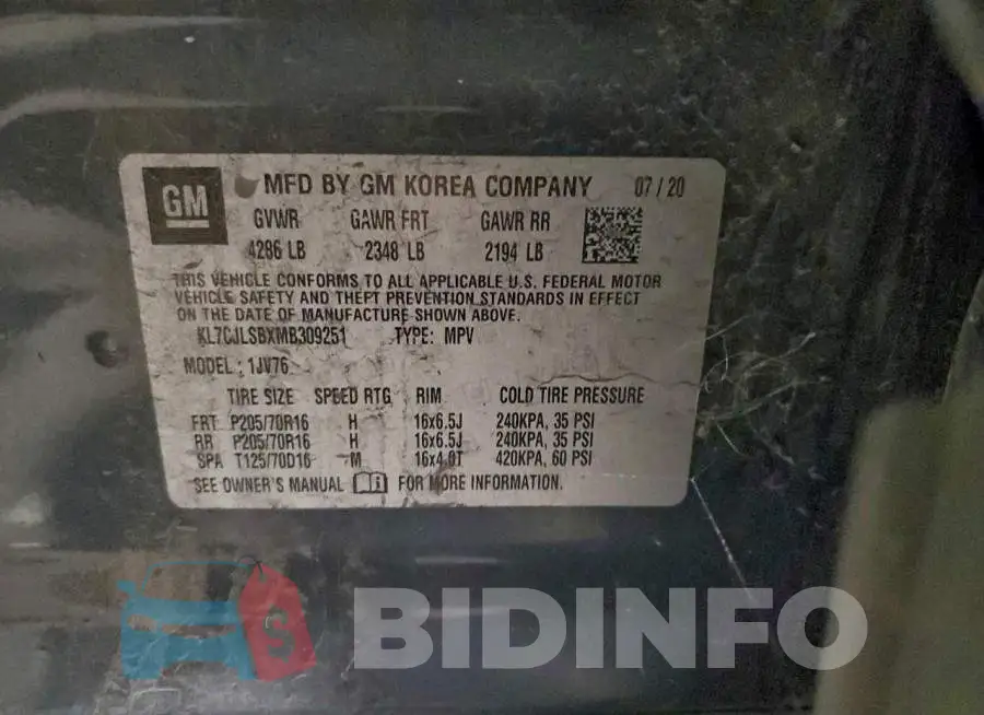 KL7CJLSBXMB309251 Photo# 13