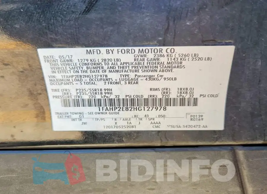 1FAHP2E82HG127978 Photo# 12