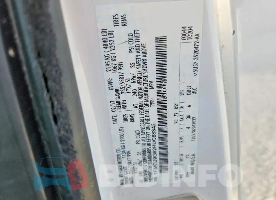 1FMCU9G92HUC88842 Photo# 12