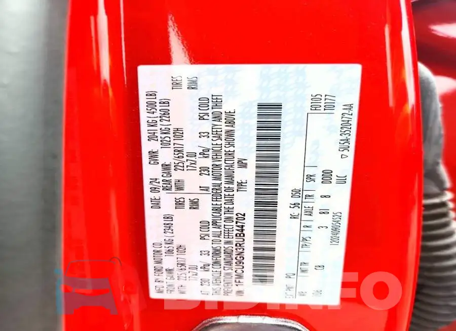 1FMCU9GN3RUB44702 Photo# 13
