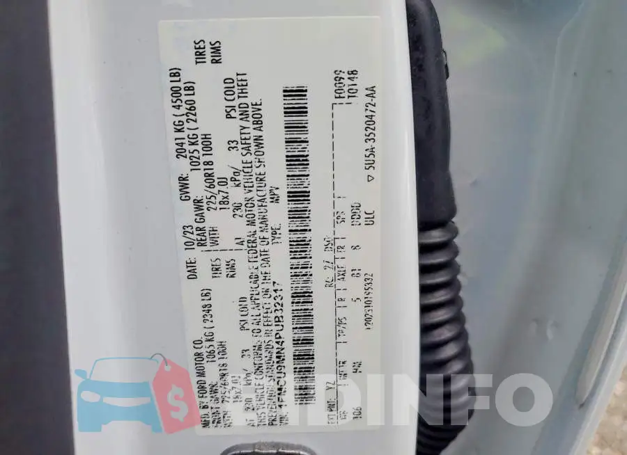 1FMCU9MN4PUB32317 Photo# 14