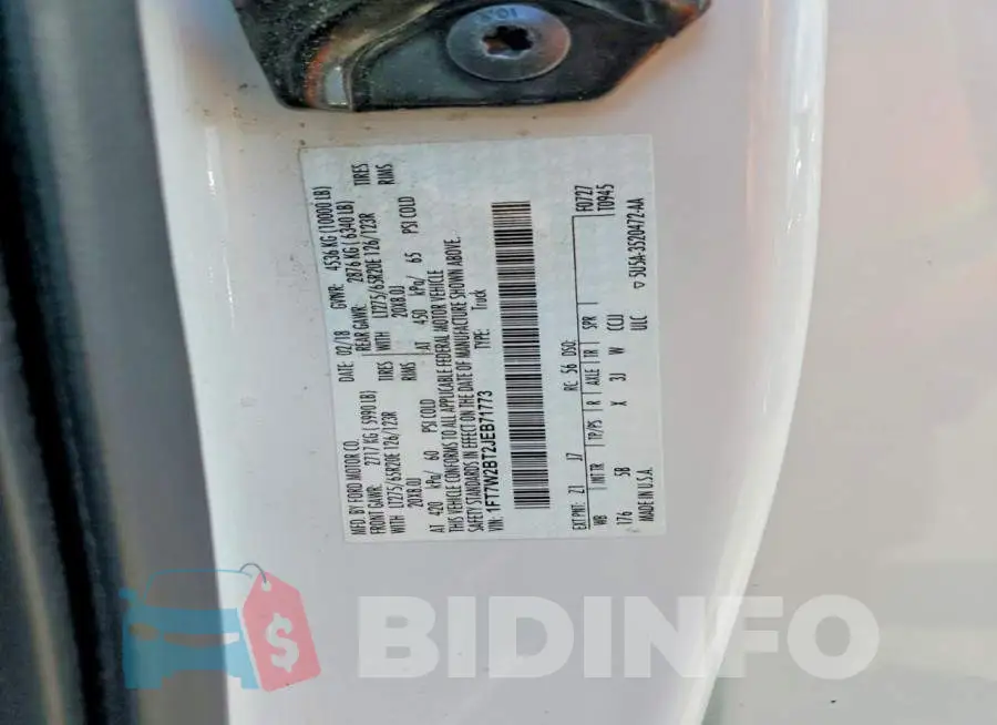 1FT7W2BT2JEB71773 Photo# 12