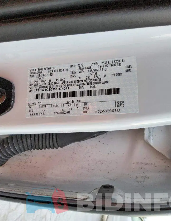 1FTEW1CB3MKD74071 Photo# 12