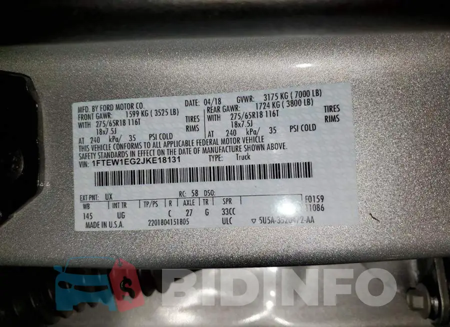 1FTEW1EG2JKE18131 Photo# 12