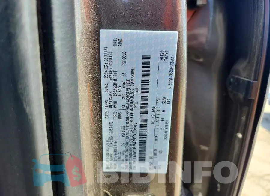 1FTEW1EP4PFD30103 Photo# 12