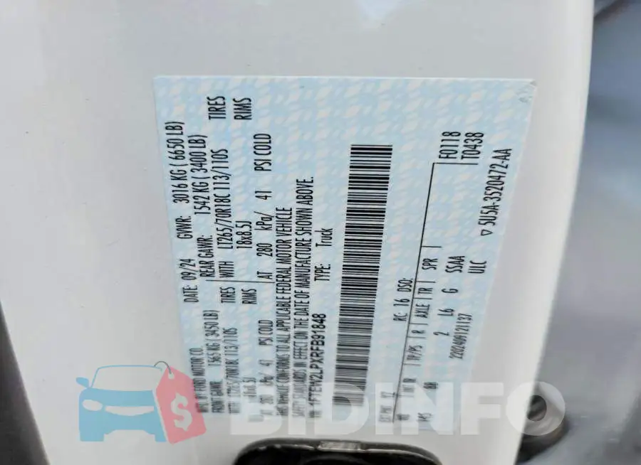 1FTEW2LPXRFB91848 Photo# 12