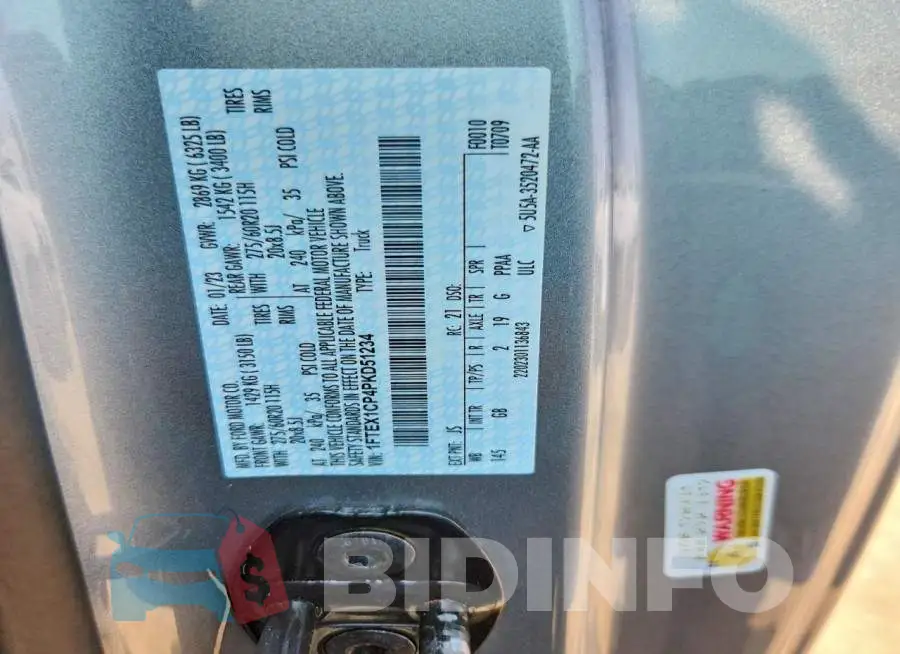 1FTEX1CP4PKD51234 Photo# 12