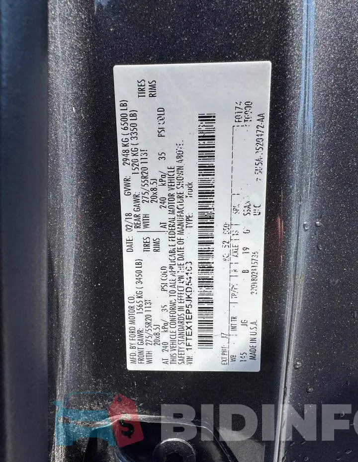 1FTEX1EP5JKD54163 Photo# 13