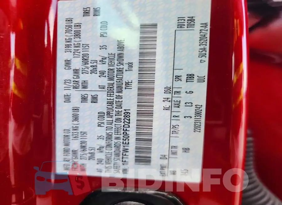 1FTFW1E50PFD22891 Photo# 12