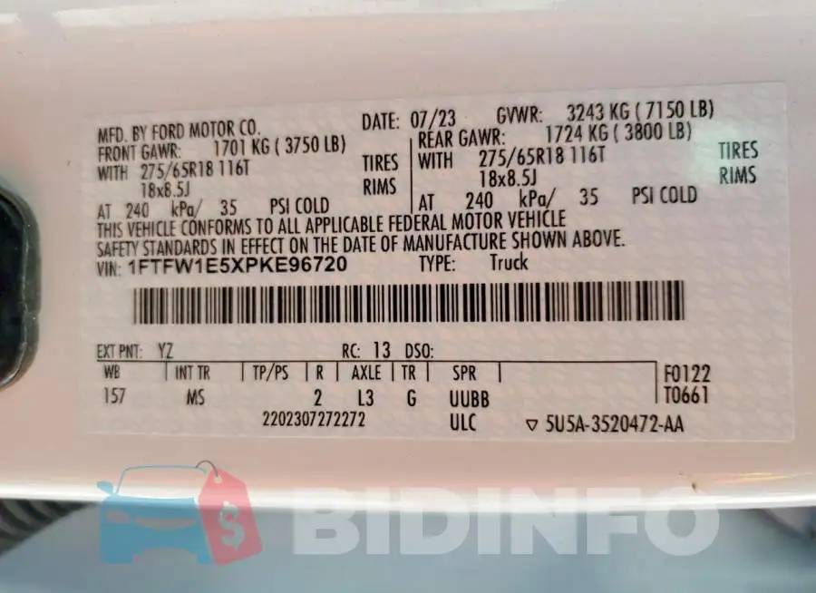 1FTFW1E5XPKE96720 Photo# 13