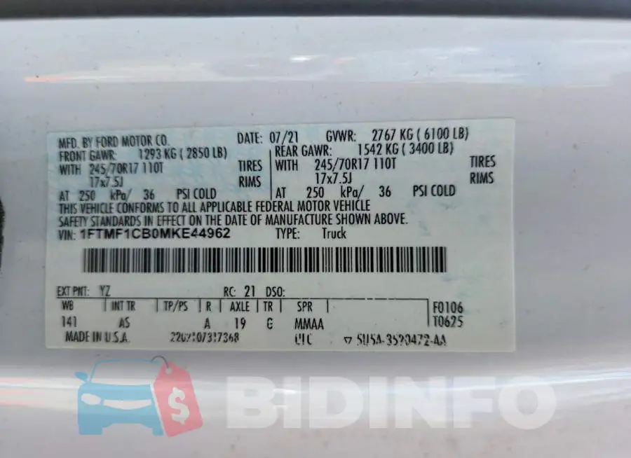 1FTMF1CB0MKE44962 Photo# 12