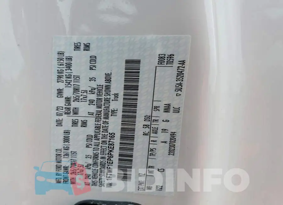 1FTMF1EP6PKE87165 Photo# 12