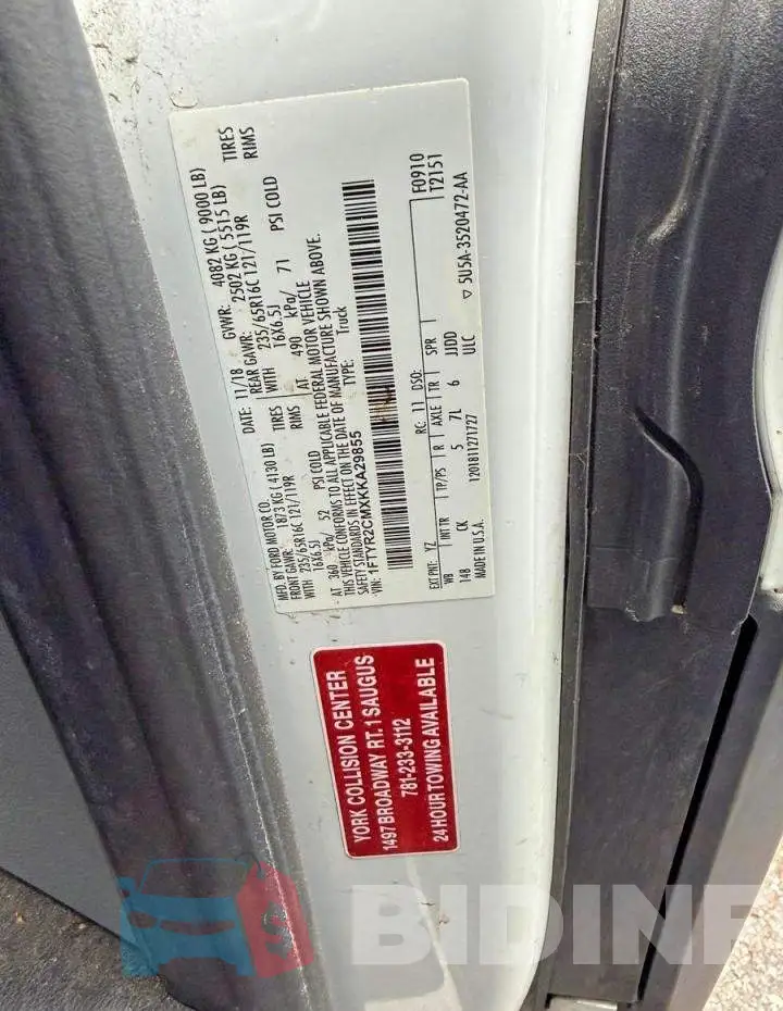 1FTYR2CMXKKA29855 Photo# 10