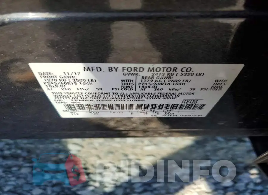 2FMPK3G98JBB20946 Photo# 13