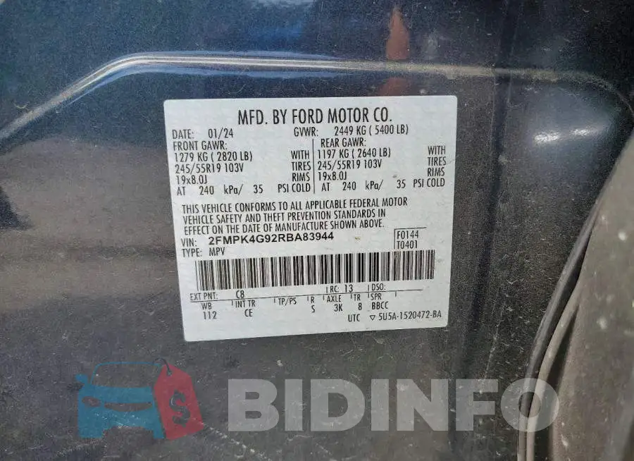 2FMPK4G92RBA83944 Photo# 13