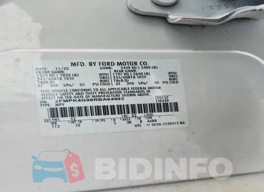 2FMPK4G98RBA64993 Photo# 13
