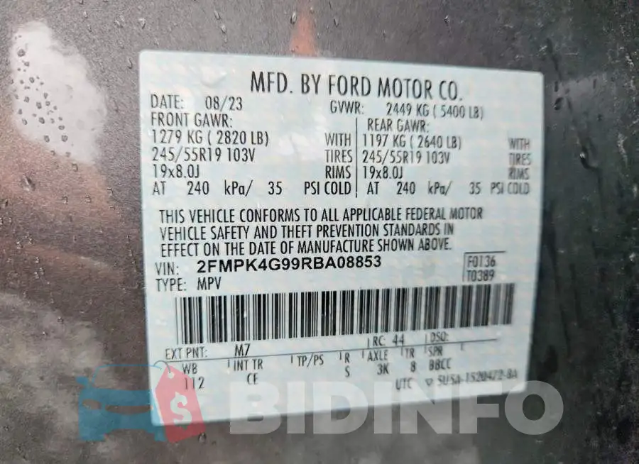 2FMPK4G99RBA08853 Photo# 13