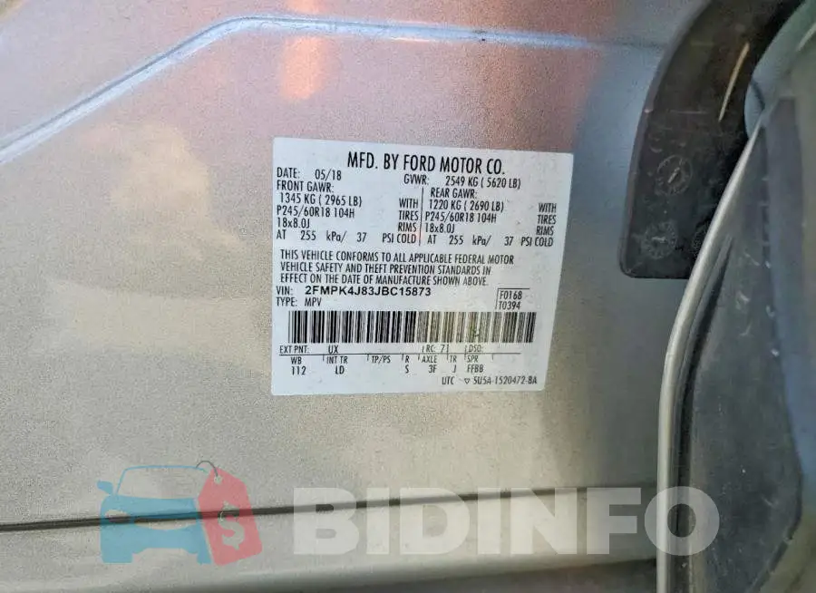 2FMPK4J83JBC15873 Photo# 12