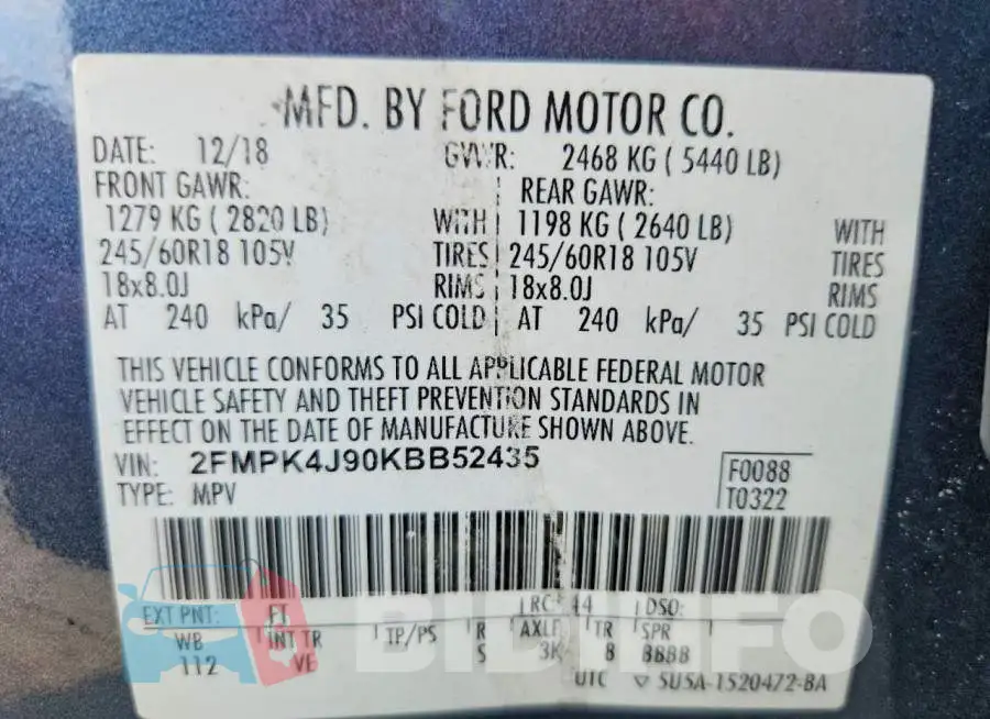 2FMPK4J90KBB52435 Photo# 13