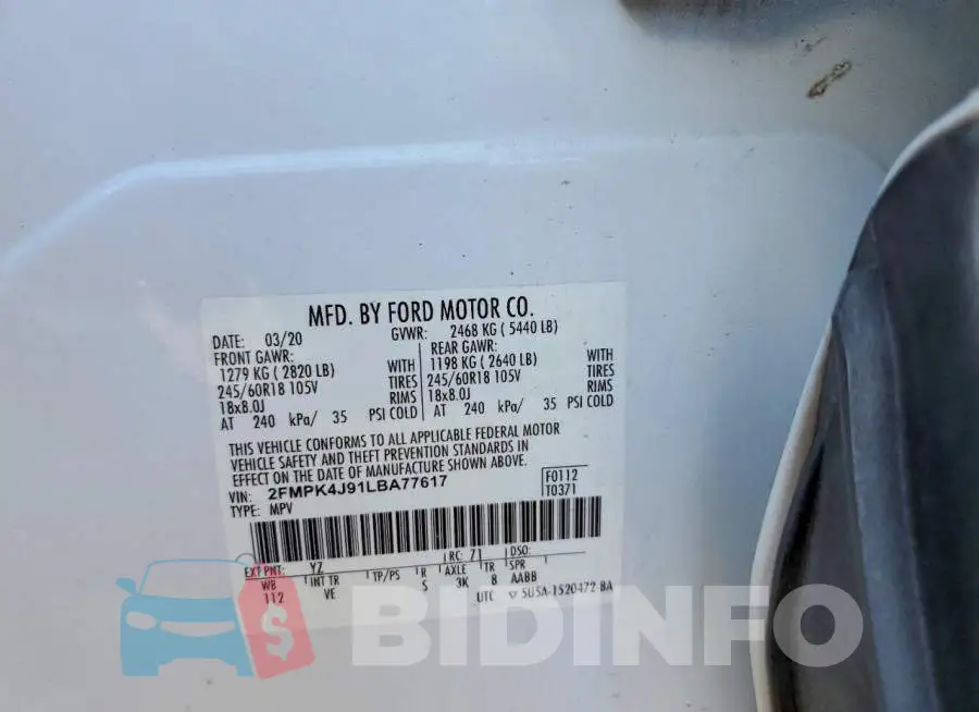 2FMPK4J91LBA77617 Photo# 12