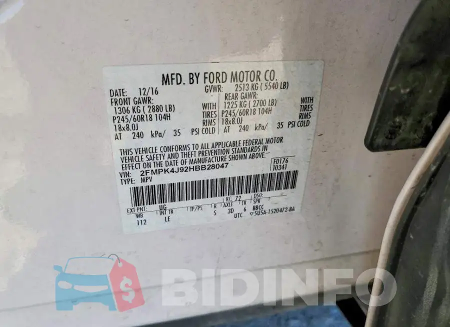 2FMPK4J92HBB28047 Photo# 13