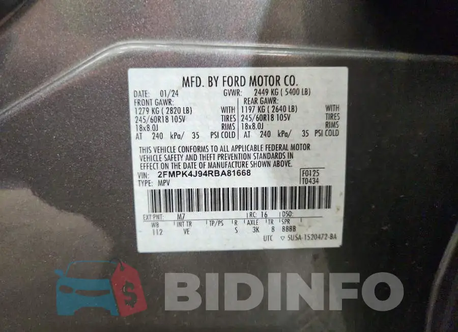 2FMPK4J94RBA81668 Photo# 13