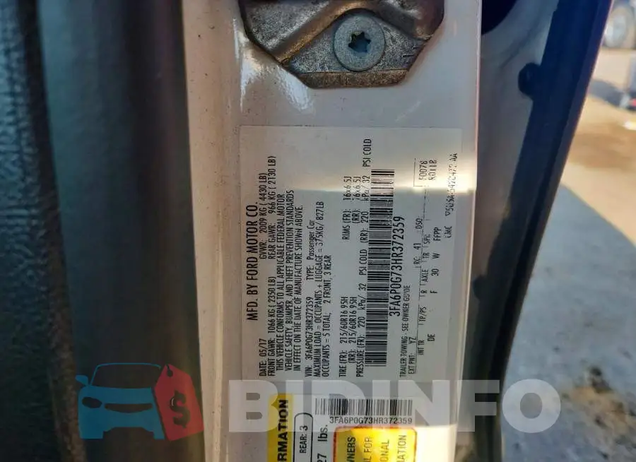 3FA6P0G73HR372359 Photo# 12