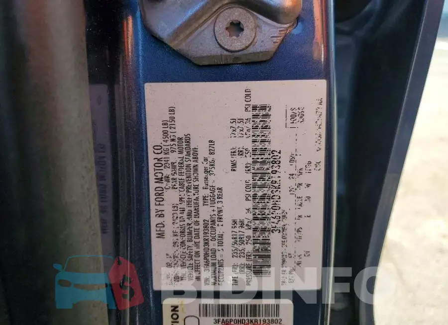 3FA6P0HD3KR193802 Photo# 12