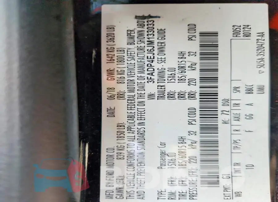 3FADP4EJ6JM133033 Photo# 12
