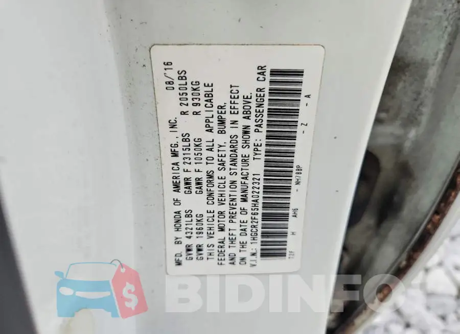 1HGCR2F65HA022321 Photo# 12