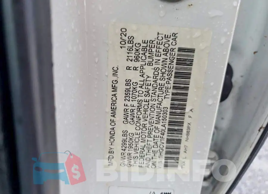 1HGCV1F40LA150303 Photo# 12