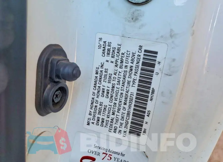 2HGFC3B91HH350731 Photo# 12