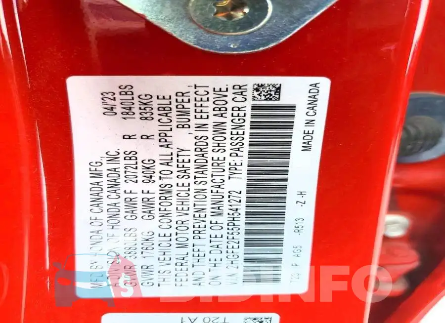 2HGFE2F55PH541272 Photo# 12
