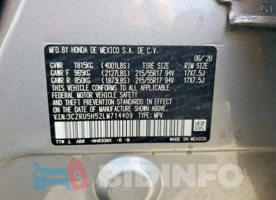 3CZRU5H52LM714409 Photo# 13
