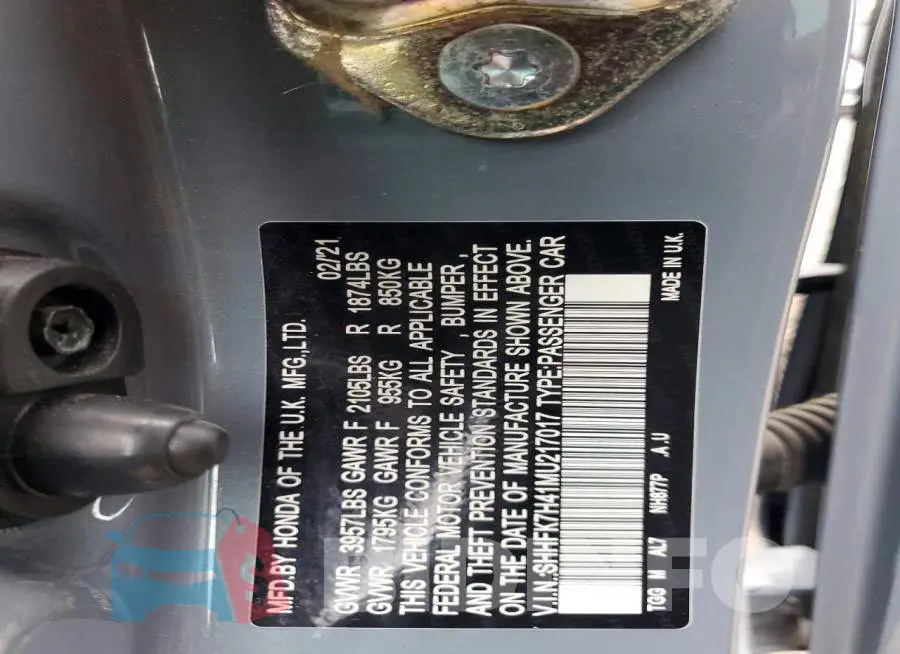 SHHFK7H41MU217017 Photo# 12