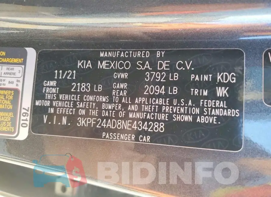 3KPF24AD8NE434288 Photo# 12