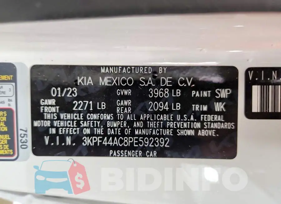 3KPF44AC8PE592392 Photo# 12