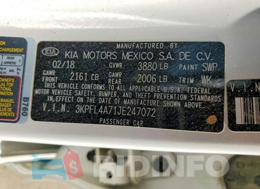 3KPFL4A71JE247072 Photo# 12