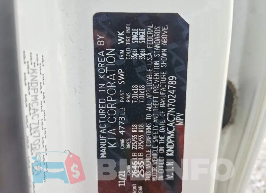 KNDPMCAC7N7024789 Photo# 14