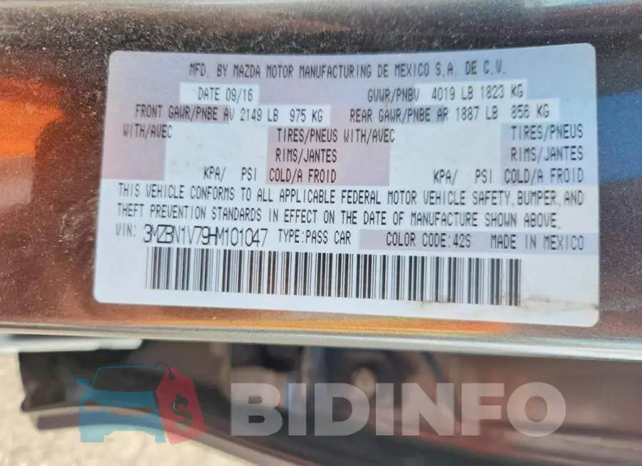 3MZBN1V79HM101047 Photo# 12