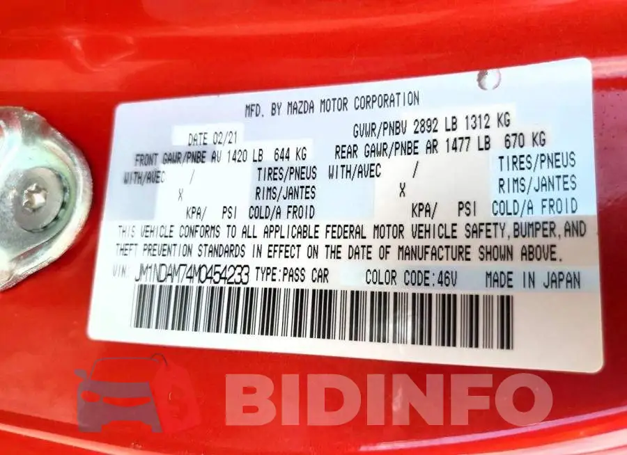 JM1NDAM74M0454233 Photo# 12